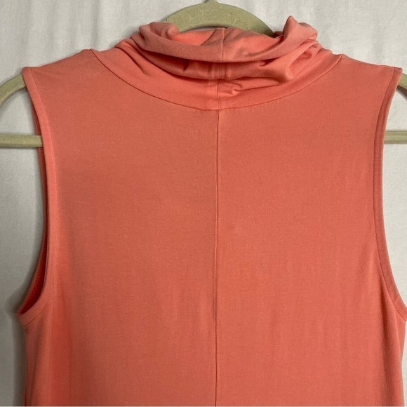 Soft Surroundings Coral Soft Stretchy Cowl Neck Sierra High Low Maxi Dress - Picture 9 of 11